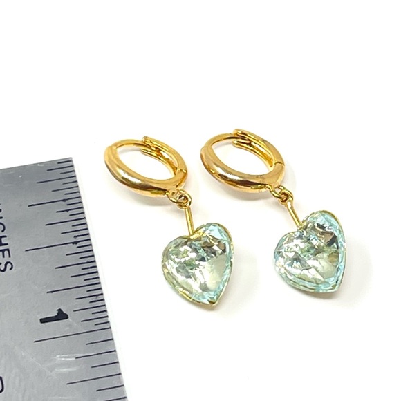 New Anthropologie Heart Huggie Hoop Earrings - Picture 4 of 4